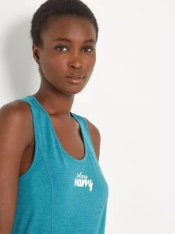 Camiseta Sin Mangas De Deporte De Punto - Azul