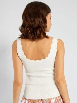 Camiseta Sin Mangas De Punto De Canalé 'JDY' - Blanco -Zalaris Tienda camiseta sin mangas de punto de canale jdy blanco ais65 5 frb4