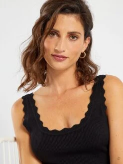 Camiseta Sin Mangas De Punto De Canalé 'JDY' - Negro -Zalaris Tienda camiseta sin mangas de punto de canale jdy negro ais65 1 frb3