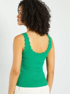 Camiseta Sin Mangas De Punto De Canalé 'JDY' - VERDE -Zalaris Tienda camiseta sin mangas de punto de canale jdy verde ais65 2 frb4