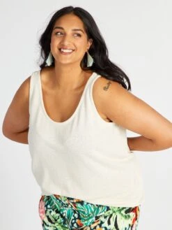 Camiseta Sin Mangas De Punto Vaporoso - AS BEIGE -Zalaris Tienda camiseta sin mangas de punto vaporoso as beige awa28 1 frb5