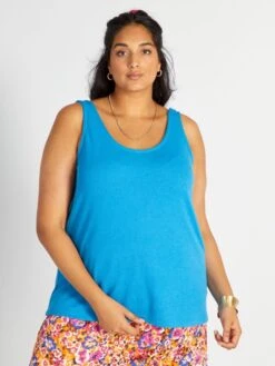 Camiseta Sin Mangas De Punto Vaporoso - AZUL MEDITERRANEO -Zalaris Tienda camiseta sin mangas de punto vaporoso azul mediterraneo awa28 2 frb3