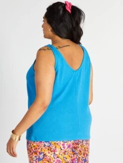 Camiseta Sin Mangas De Punto Vaporoso - AZUL MEDITERRANEO -Zalaris Tienda camiseta sin mangas de punto vaporoso azul mediterraneo awa28 2 frb4