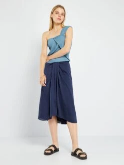 Camiseta Sin Mangas One-shoulder - Azul Gris -Zalaris Tienda camiseta sin mangas one shoulder azul gris aun43 2 frb2