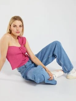 Camiseta Sin Mangas One-shoulder - Fucsia -Zalaris Tienda camiseta sin mangas one shoulder fucsia aun43 1 frb2