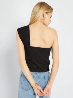 Camiseta Sin Mangas One-shoulder - Negro -Zalaris Tienda camiseta sin mangas one shoulder negro aun43 3 frb4