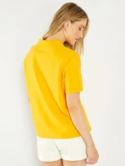 Camiseta Tipo Polo De Piqué De Algodón - AMARILLO -Zalaris Tienda camiseta tipo polo de pique de algodon amarillo aes10 4 frb4