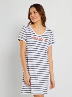 Camisón A Rayas - Blanco/azul -Zalaris Tienda camison a rayas blancoazul ala47 1 frb3