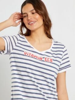 Camisón A Rayas - Blanco/azul -Zalaris Tienda camison a rayas blancoazul ala47 1 frb4