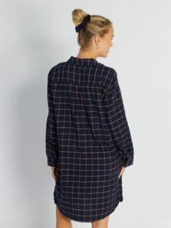 Camisón De Franela - AZUL MARINO NEGRO -Zalaris Tienda camison de franela azul marino negro aqg44 1 frb3