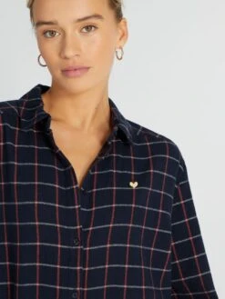 Camisón De Franela - AZUL MARINO NEGRO -Zalaris Tienda camison de franela azul marino negro aqg44 1 frb4