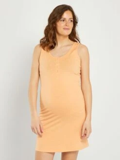 Camisón De Punto Premamá - Naranja