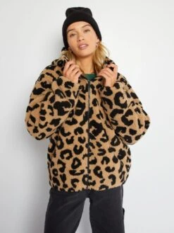 Cazadora De Borreguito Con Estampado De 'leopardo' - AOLEO -Zalaris Tienda cazadora de borreguito con estampado de leopardo aoleo anw94 1 frb3