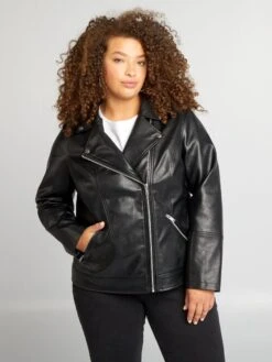 Cazadora De Material Sintético Con Cuello Dentado - Negro -Zalaris Tienda cazadora de material sintetico con cuello dentado negro zo457 3 frb3