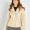 Cazadora Sintética Lisa - BEIGE -Zalaris Tienda cazadora sintetica lisa beige zo456 1 frb1