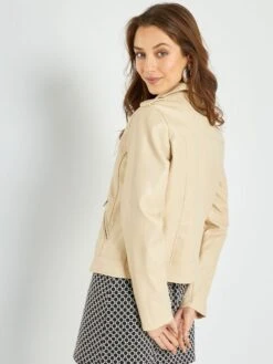 Cazadora Sintética Lisa - BEIGE -Zalaris Tienda cazadora sintetica lisa beige zo456 1 frb4