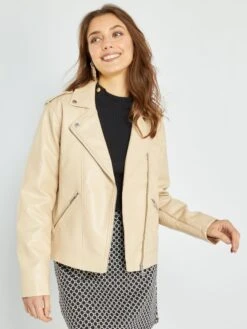 Cazadora Sintética Lisa - BEIGE -Zalaris Tienda cazadora sintetica lisa beige zo456 1 frb5