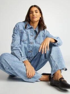 Cazadora Vaquera Corta - AZUL