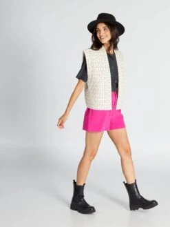 Chaleco Acolchado Estampado - Negro/blanco -Zalaris Tienda chaleco acolchado estampado negroblanco axo60 1 frb2