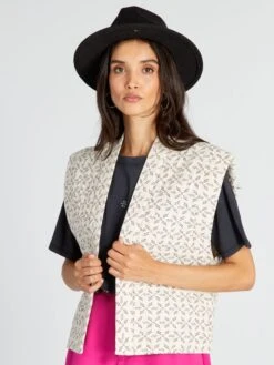 Chaleco Acolchado Estampado - Negro/blanco -Zalaris Tienda chaleco acolchado estampado negroblanco axo60 1 frb4