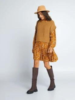 Chaleco De Punto Grueso - Camello -Zalaris Tienda chaleco de punto grueso camello amv95 2 frb2