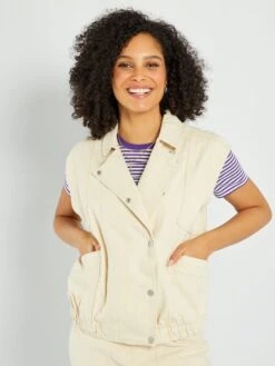 Chaleco Vaquero - BEIGE -Zalaris Tienda chaleco vaquero beige aeo79 1 frb4