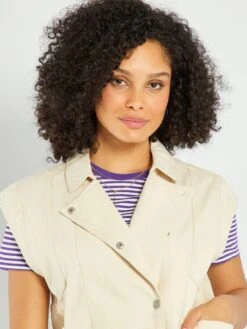 Chaleco Vaquero - BEIGE -Zalaris Tienda chaleco vaquero beige aeo79 1 frb6