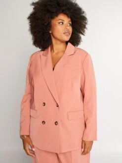 Chaqueta Blazer Con Doble Hilera De Botones - CAOBA ROSA -Zalaris Tienda chaqueta blazer con doble hilera de botones caoba rosa ayc93 2 frb4