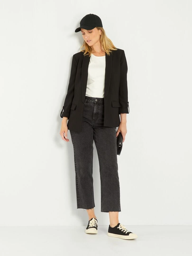 Chaqueta Blazer Con Manga 3/4 - Negro 4 Chaqueta Blazer Con Manga 3/4 - Negro - Imagen 2