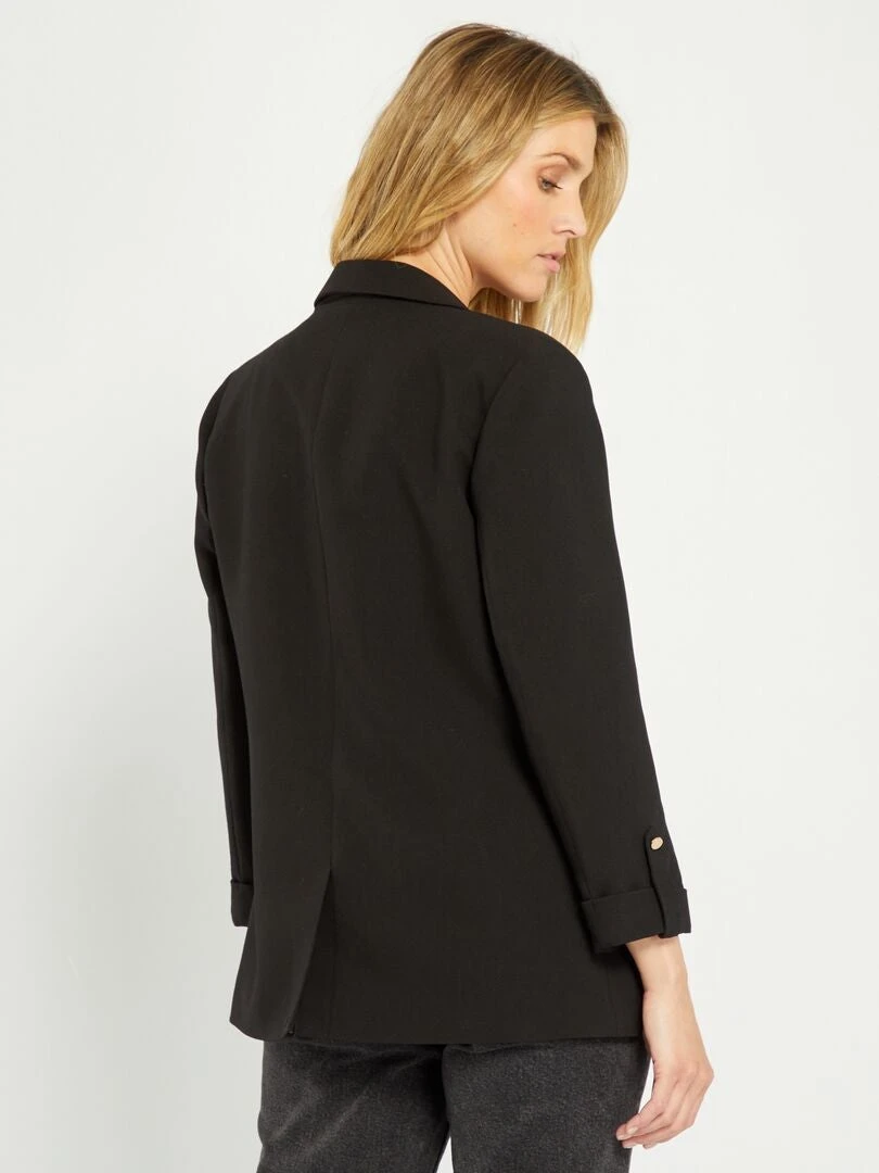 Chaqueta Blazer Con Manga 3/4 - Negro 5 Chaqueta Blazer Con Manga 3/4 - Negro - Imagen 3