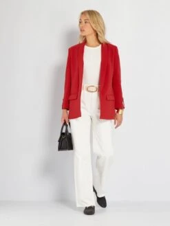 Chaqueta Blazer Con Manga 3/4 - ROJO -Zalaris Tienda chaqueta blazer con manga 34 rojo aev93 2 frb2