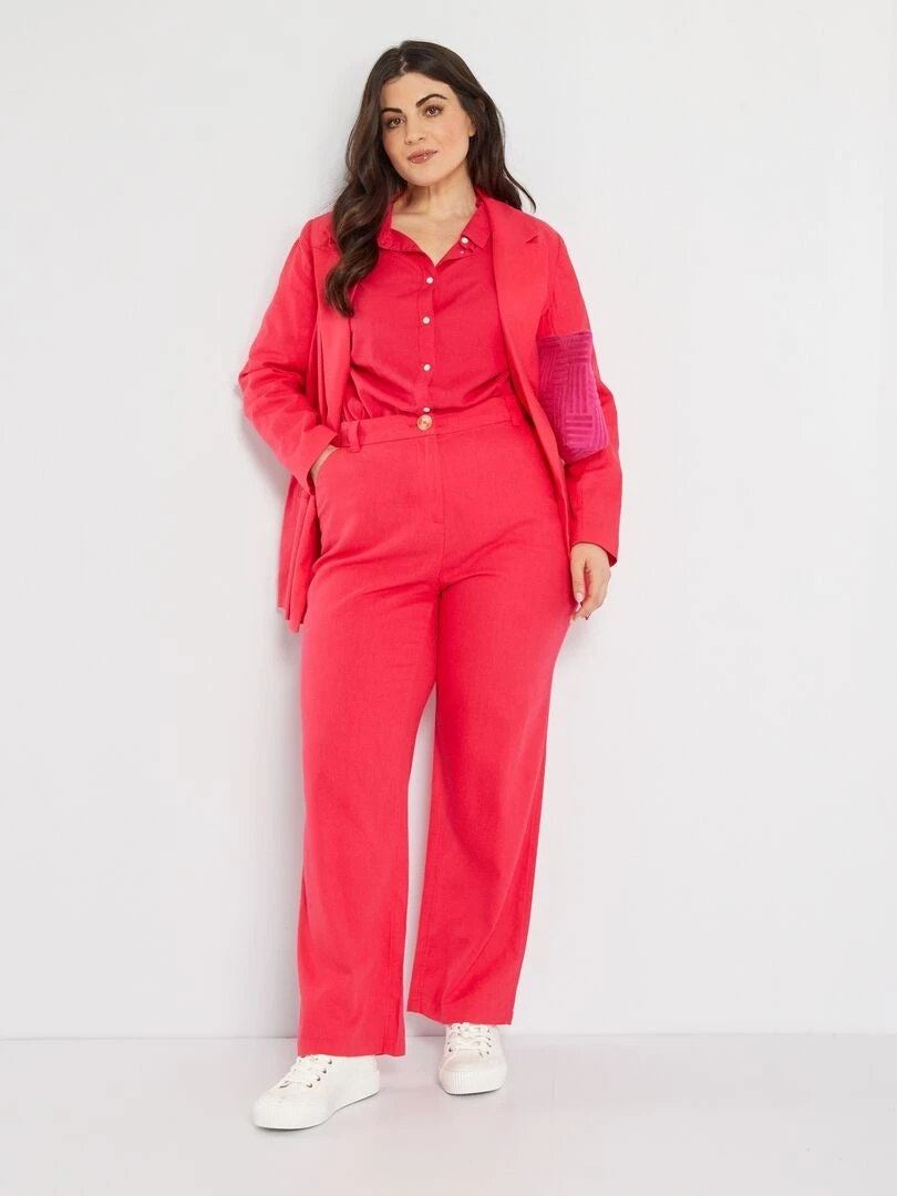 Chaqueta Blazer De Lino - Rosa 3 Chaqueta Blazer De Lino - Rosa