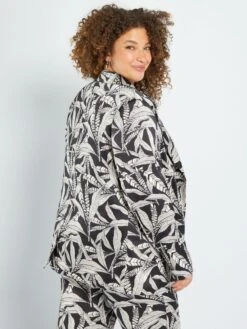 Chaqueta Blazer Estampada - NEGRO -Zalaris Tienda chaqueta blazer estampada negro aeq81 1 frb3