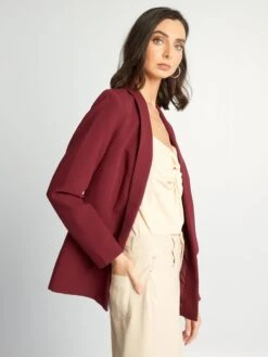 Chaqueta Blazer Semilarga - ROJO ROJIZO -Zalaris Tienda chaqueta blazer semilarga rojo rojizo zi093 21 frb4