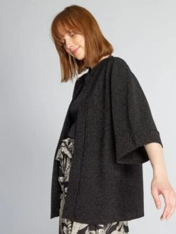 Chaqueta Con Forma De Quimono - NEGRO 1