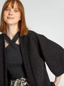 Chaqueta Con Forma De Quimono - NEGRO 1 -Zalaris Tienda chaqueta con forma de quimono negro 1 asw76 2 frb3