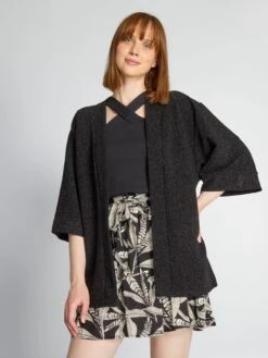 Chaqueta Con Forma De Quimono - NEGRO 1 -Zalaris Tienda chaqueta con forma de quimono negro 1 asw76 2 frb5