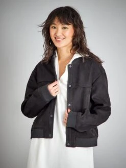 Chaqueta Corta De Antelina - Negro 9 Chaqueta Corta De Antelina - Negro -Zalaris Tienda chaqueta corta de antelina negro zo336 1 frb2