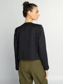 Chaqueta Corta De Tweed - Negro -Zalaris Tienda chaqueta corta de tweed negro atn60 2 frb3