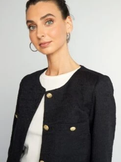 Chaqueta Corta De Tweed - Negro -Zalaris Tienda chaqueta corta de tweed negro atn60 2 frb4