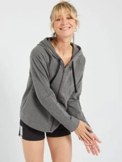 Chaqueta De Deporte Con Capucha - Gris