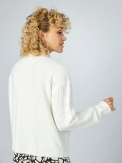 Chaqueta De Punto Calado Con Botones - BLANCO 8 Chaqueta De Punto Calado Con Botones - BLANCO -Zalaris Tienda chaqueta de punto calado con botones blanco ajy36 1 frb3