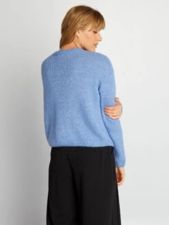 Chaqueta De Punto Con Cierre De Botones - Azul -Zalaris Tienda chaqueta de punto con cierre de botones azul aup41 1 frb3