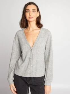 Chaqueta De Punto De Canalé - L_GRIS -Zalaris Tienda chaqueta de punto de canale lgris anc84 1 frb3