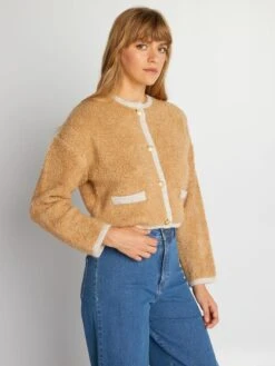 Chaqueta De Punto De Rizo - AS BEIGE -Zalaris Tienda chaqueta de punto de rizo as beige azz73 1 frb2