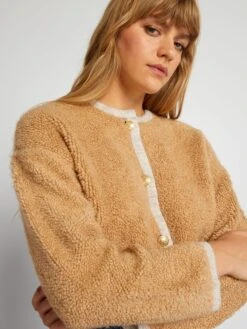 Chaqueta De Punto De Rizo - AS BEIGE -Zalaris Tienda chaqueta de punto de rizo as beige azz73 1 frb4