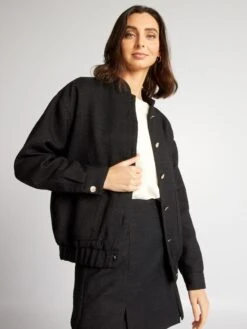 Chaqueta De Punto De Rizo - Negro