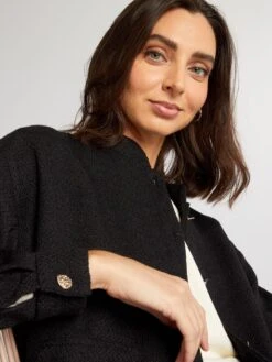 Chaqueta De Punto De Rizo - Negro -Zalaris Tienda chaqueta de punto de rizo negro ayq54 2 frb5