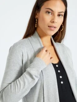 Chaqueta De Punto Premamá - GRIS -Zalaris Tienda chaqueta de punto premama gris zm238 1 frb4