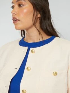 Chaqueta De Tweed - ROSA PÁLIDO_ -Zalaris Tienda chaqueta de tweed rosa palido ato41 2 frb4